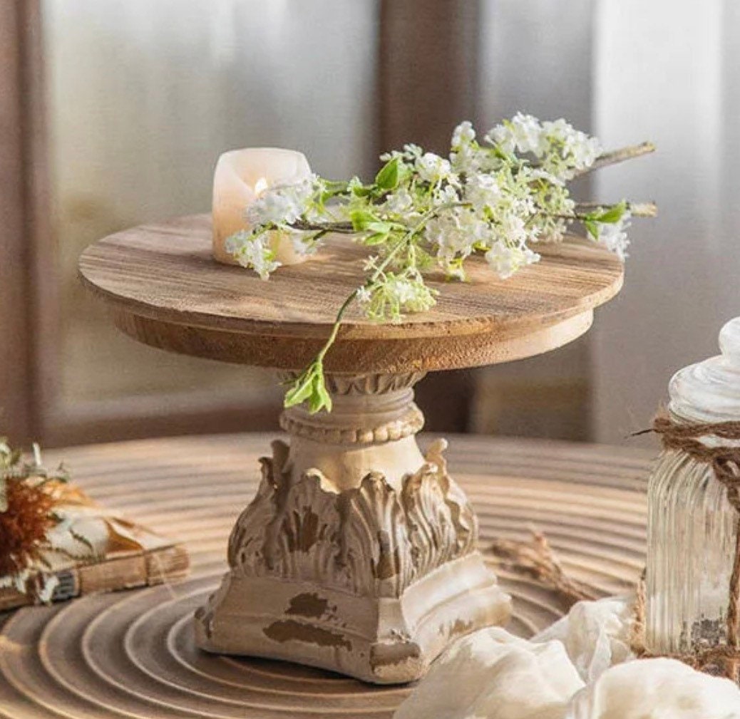 Vintage Style Wood Cake Stand - FREE SHIPPING